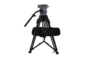 Cartoni GAMMA FLUID HEAD TRIPOD SYS GRSPREADER TDKN PL BAG TELEBAR SERVICED 35Lb - Picture 1 of 13