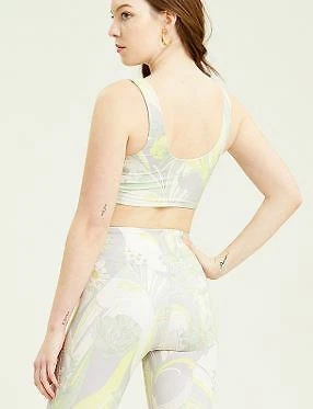 People Movement Size XS Wave Crush Sports Bra Lime Green Activewear Gym