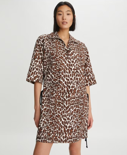 Camicia Tory Burch Reva leopardata cotone popeline taglia 6 8 (nuova) $598