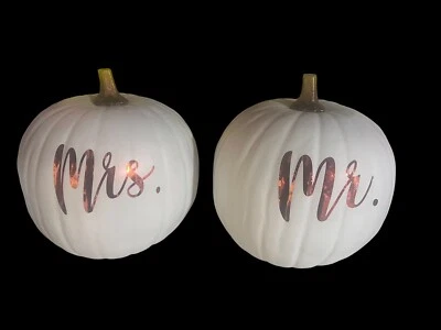 Свадебный комплект тыкв Mr. & Mrs. Pumpkins off White Foam Fall 12x12 - Изображение 1 из 2