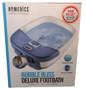 HoMedics Bubble Bliss Deluxe Heated Foot Spa Bubble Foot Massager, Blue - Picture 1 of 9