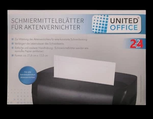 24er Set Universal Schmiermittelblätter für Aktenvernichter DIN A4/A5 21x15cm 24 - Bild 1 von 1