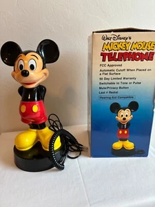 Mickey Mouse Telephone 10.5" Disney 1988 box and cord included - Picture 1 of 7