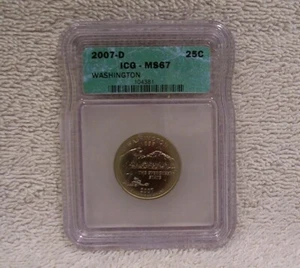 2007 D Washington State Quarter ICG MS67 - Uncirculated Coin - Picture 1 of 6