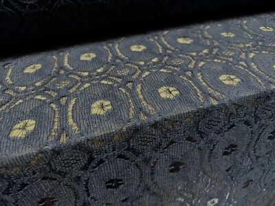 Cotton Lace Dress Fabric, Per Metre - Damask Circles Design - Indigo Blue - Image 1 of 3