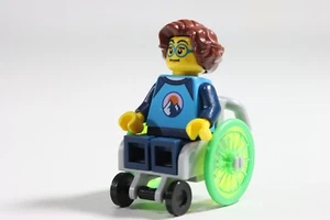 LEGO® City Minifigure Lady Wheelchair special needs glasses blue outfit - Picture 1 of 10