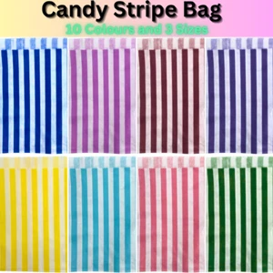 Candy Bags Striped Sweet Paper Bag for Christmas Chocolate Treat - All Sizes - Picture 1 of 14