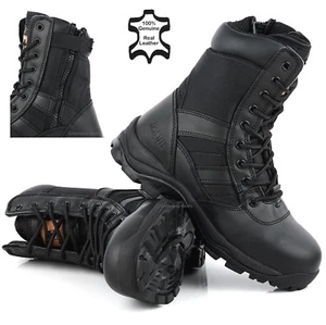 Mens Combat NON-SAFETY Army Hiking Tactical Walking Military Leather Boots Size - Picture 1 of 1