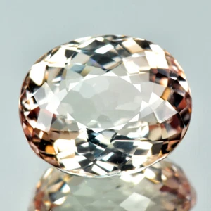 8,63 KT OVALER SCHLIFF _ 100 % NATÜRLICHER PFIRSICHROSA TURMALIN VVS-KLARHEIT EDELSTEIN - Bild 1 von 3