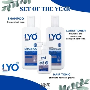 SET LYO Hair Regrowth Tonic Hair Shampoo Conditioner Anti Hair Loss Thin Hair x5 - Picture 1 of 15