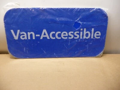 Blue VAN ACCESSIBLE aluminum metal sign 6" x 12" Reflective NEW in plastic - Image 1 of 2