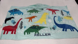 Pottery Barn Kids Dinosaur Hooded Beach Wrap Monogram KELLER - Picture 1 of 7