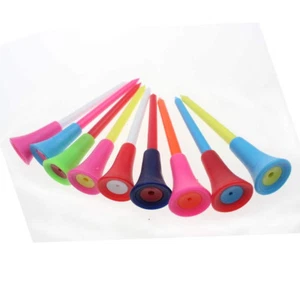 50 Pcs Plastic Golf Tees 3 1/4 With Rubber Cushion Top 83mm Large Multi Color - Picture 1 of 3