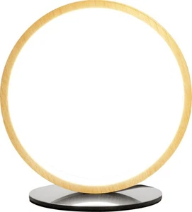 LED Tavolo Legno Alluminio Argento 20,4 CM 3500 K 730 Lm Tischleuchte Anello - Foto 1 di 8