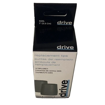 Andador utilitario Drive Medical, puntas de repuesto de bastón, 1 par gris 1" RTL10389G Foto 1 de 4