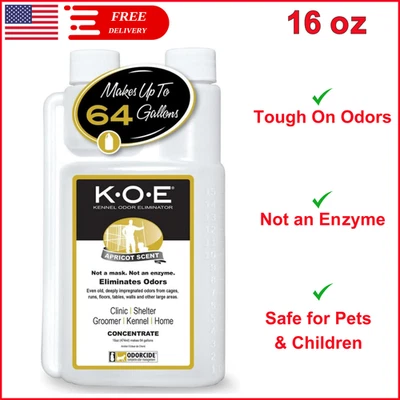 Thornell Eliminator de olores 16 oz concentrado, K.O.E. Eliminador de olores de albaricoque, seguro Foto 1 de 4