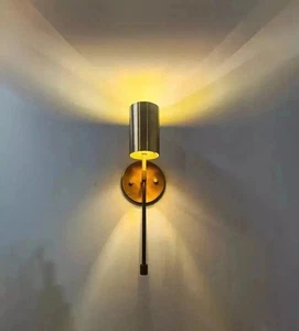 Italian wall Sconce Lamp Mid century modern brass wall lamp Antique brass Sconce - Picture 1 of 4