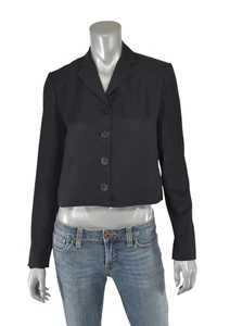 Women's Ralph Lauren Black Label Cotton Silk Cropped Blazer Jacket New $898 - Picture 1 of 5
