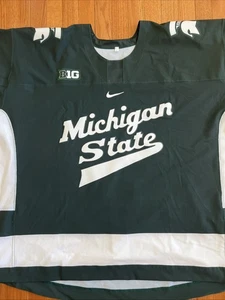 Official Nike Pro-Weight Michigan State Hockey Jersey - Size 64 (goalie cut) - Picture 1 of 9