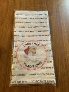 NEW Hallmark Kitchen HAND Tea Towel CHRISTMAS TRADITIONS Santa - Picture 1 of 3