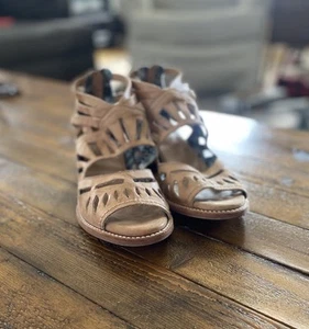 Freebird by Steven Women’s Ponce Tan Leather Ankle Sandal Booties Size 10 - Picture 1 of 11