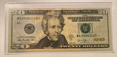 US Fancy Star Error Note Serial Twenty Dollar Replacement Duplicate Ink Fed $20 - Image 1 of 2