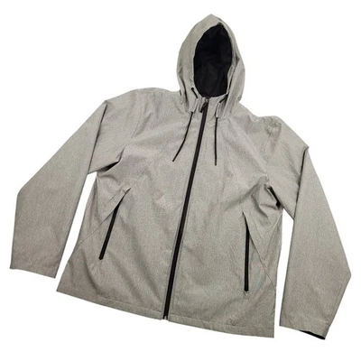 Marc Anthony 男式设计师全拉链风衣夹克 XL 码灰色黑色 — 第 1/4 张图片