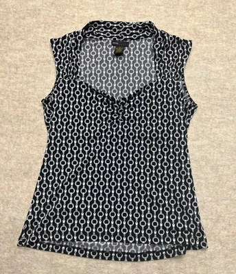Blusa Camisa Grace Elements Sin Mangas Princesa Negra Blanca Estampado Negocios Casua Foto 1 de 4