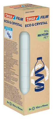 tesafilm eco & crystal Klebeband transparent, reißfest, stark - 8 Rollen
