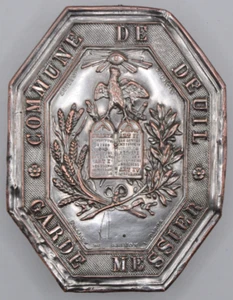 Plaque de métier - DEUIL (Seine et Oise) Garde Messier Monarchie de Juillet - Bild 1 von 2