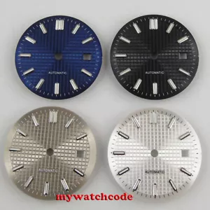 31mm sterile deep texture black dial fit ETA 2824 2836 DG 2813 8215 movement - Picture 1 of 11