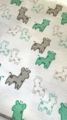 3.6 Yard ~ Cotton FLANNEL Giraffes green & gray Robert Kaufman  Flannel - Image 1 of 4