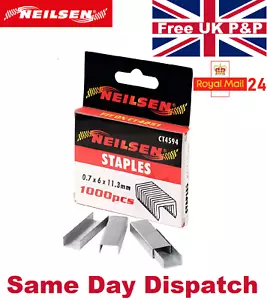 1000pcs 6mm Klammern Für Pistole 6mm Bein Länge - 0.7 MM Drahtstärke 11.3 4594 - Bild 1 von 1