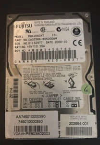 Fujitsu MHM2060AT 6gb Hard Drive 4200RPM ATA-66 2.5-inch (Tested) - Picture 1 of 4