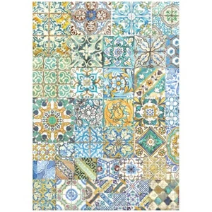 Stamperia A4 RICE PAPER - BLUE DREAM - TILES, Decoupage - Bild 1 von 1