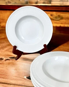 3 Richard Ginori White Soup Cereal Bowls 9” Shallow Pasta Plate Antico Bianco - Picture 1 of 6