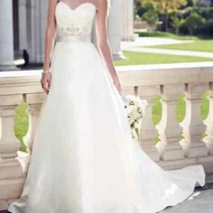Casablanca strapless white wedding dress gown size 8 style 2089 brand new - Picture 1 of 12