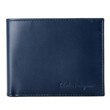 Salvatore Ferragamo Men's 100% Leather Navy Blue Bifold Wallet