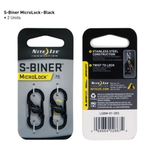 Nite Ize Lsbm-01-2R3 S-Biner Slidelock Black 2 Pack - Secure Locking Mechanism - Picture 1 of 1