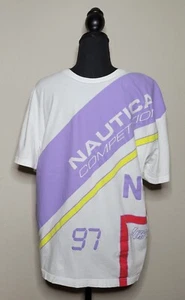 Nautica Herren T-Shirt Competition Casual Graphic weiß (Größe L) gebraucht - Bild 1 von 3