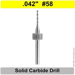 Broca de carburo .042" #58 UNA pieza vástago 1/8 premium carburo sólido R/S - Imagen 1 de 4