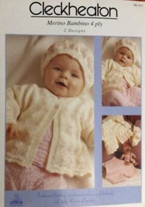 Cleckheaton Baby Merino Bambino 4ply knitting pattern Size 0 to 9mths - Picture 1 of 8