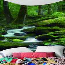 Green Forest Stones 3D Wall Hang Cloth Tapestry Fabric Decorations Decor