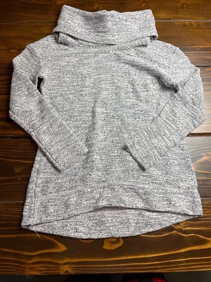 Suéter tejido Merona para mujer talla pequeña, negro blanco, suéter, cuello capucha Foto 1 de 4