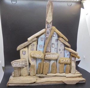 Driftwood 3D Folk Art Piece of Shoreline Village - Picture 1 of 9