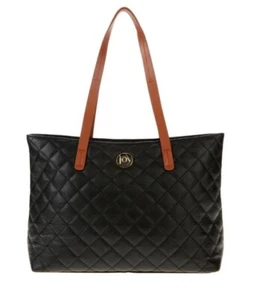 Bolso de Mano JOY Icónico de Cuero Acolchado Antimicrobiano y RFID-Negro-NUEVO SIN ETIQUETAS-$129.99 - Imagen 1 de 9