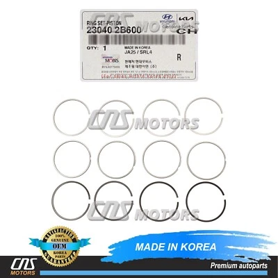 ⭐GENUINE⭐ Engine Piston Rings Set STD for Kia Rio 12-20 Soul 12-19 230402B600 - Image 1 of 4