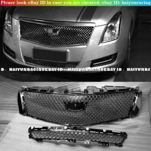 For 2013-2017 XTS Cadillac Chrome Front Mesh Bumper Grilles Upper & Lower Grille - Picture 1 of 3