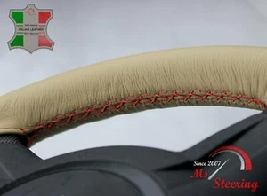 FÜR SCION XD 08-13 BEIGE LEDERLENKRADBEZUG ROTER STIT - Bild 1 von 6