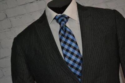 46905-a Express Producer Suit Size 38 S Linen Blend Gray Pants 33 X 32 Mens - Image 1 of 4